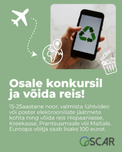Hea 15-25aastane noor, võida reis Hispaaniasse, Kreekasse, Maltale või Prantsusmaale! Projekt OSCAR kutsub Eesti, Hispaania, Kreeka, Malta ja Prantsusmaa noori 